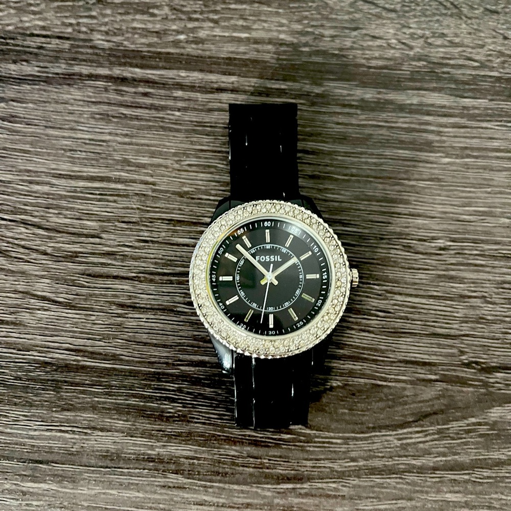 Black fossil watch
